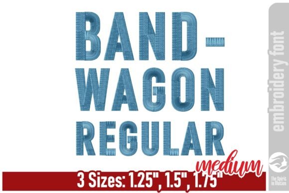 Bandwagon Regular: A Bold Embroidery Font for Sweatshirts