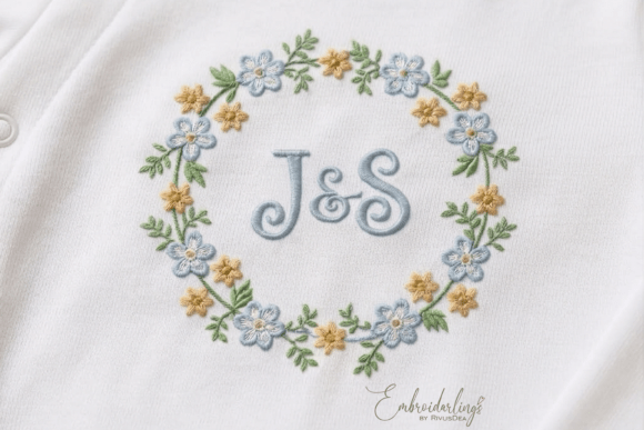Charming Baby Monogram Frame Embroidery