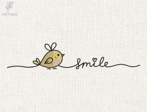 Charming Smile Bird Embroidery Design for Holidays