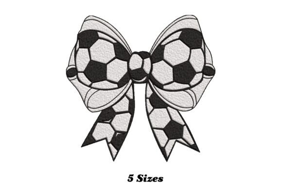 Charming Soccer Coquette Bow Embroidery Design