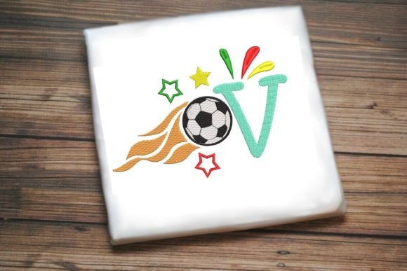Charming V Letter Soccer Ball Alphabet