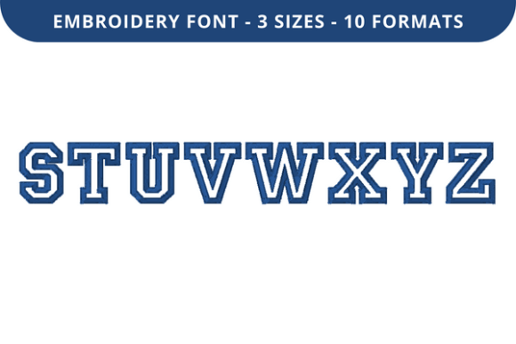 College Outline Font S to Z: A Stylish Embroidery Choice