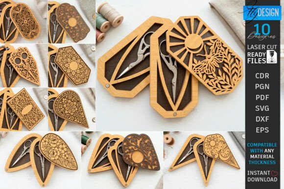 Elegant Embroidery Scissors Cases Laser Bundle