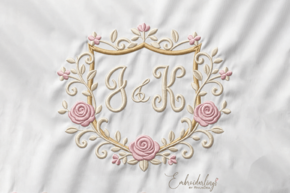 Floral Monogram Frame: A Whimsical Embroidery Design