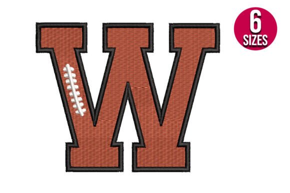 Football Font Alphabet Letter W: A Sporty Embroidery Gem