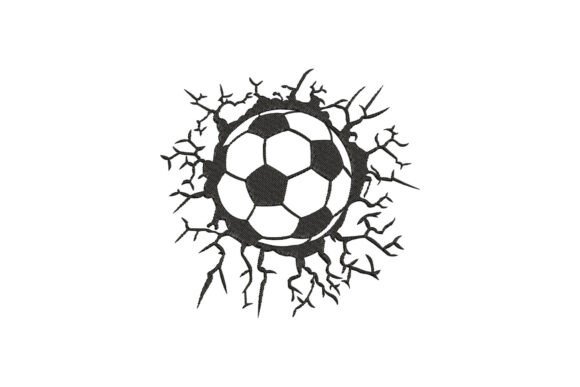 Soccer Ball Breaking Through a Wall Design