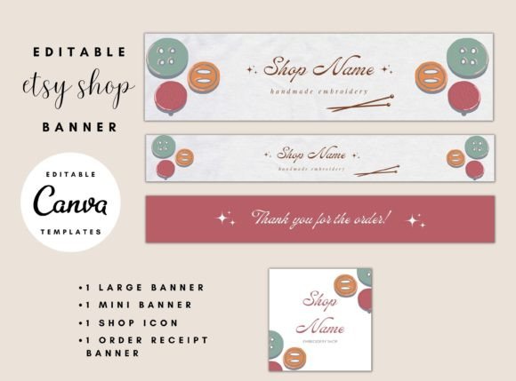 Stunning Banners for Your Etsy Embroidery Shop