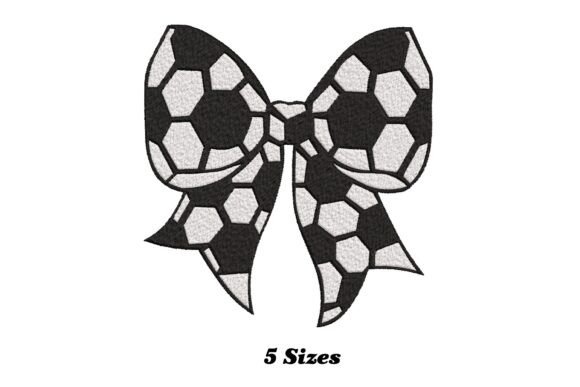 Stylish Soccer Coquette Bow: A Sporty Embroidery Delight