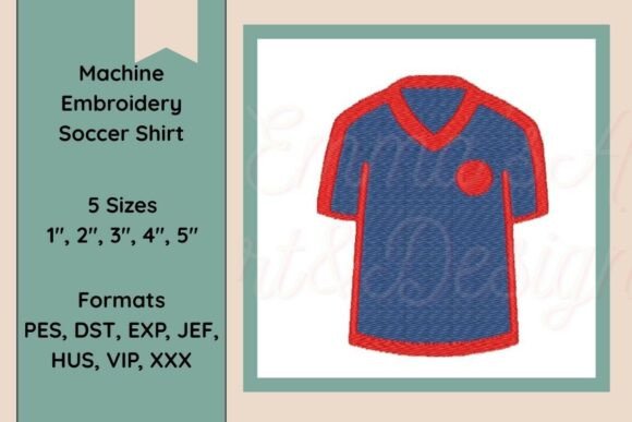 Stylish Soccer Shirt Embroidery Design