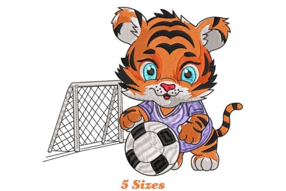 Tiger Playing Soccer: A Whimsical Holiday Embroidery
