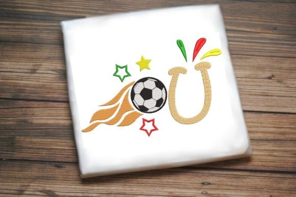 U Letter Soccer Ball Alphabet: A Unique Embroidery Design